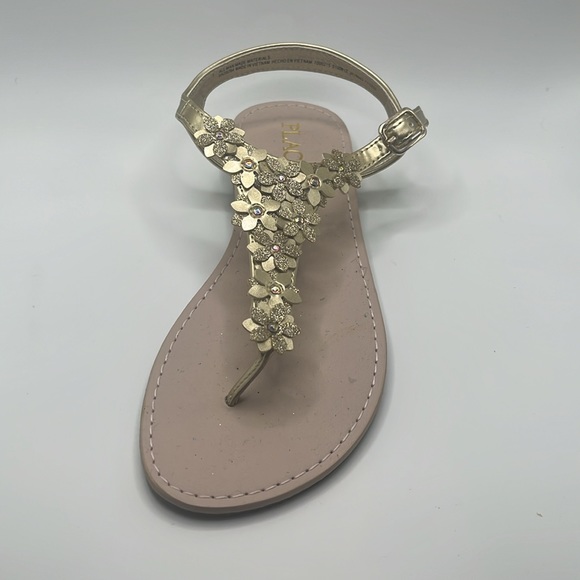 Girls Gold Glitter Flower Sandals – Size 1 (NWT) - Picture 6 of 9